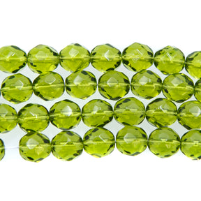 8FC283R: CZ FACET RD Trans Olive 8mm-25PC