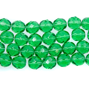 8FC284-2R: CZ FACET RD Trans LT Christmas Green 8mm-25PC