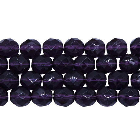 8FC299-5: CZ FACET RD TRANS DK Plum 8mm-150PC