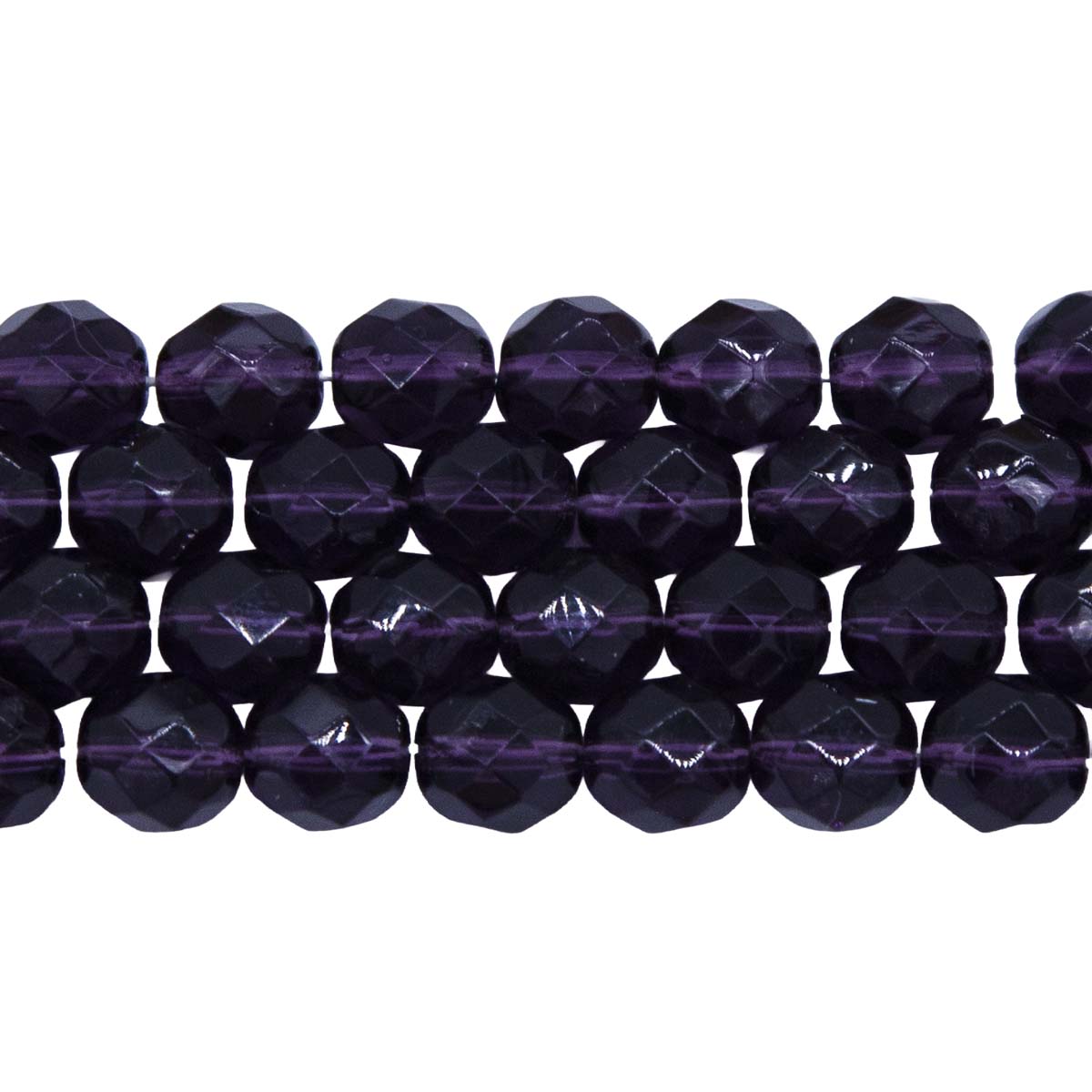 8FC299-5R: CZ FACET RD Trans DK Plum 8mm 25PPK