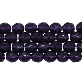 8FC299-5R: CZ FACET RD Trans DK Plum 8mm 25PPK