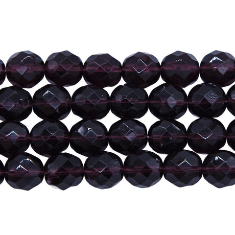 8FC299: CZ FACET RD TRANS Deep Amethyst 8mm 150PC