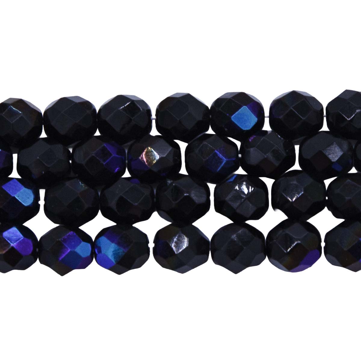 8FC509-U: CZ FACET RD Black Azuro AB 8mm-150PC