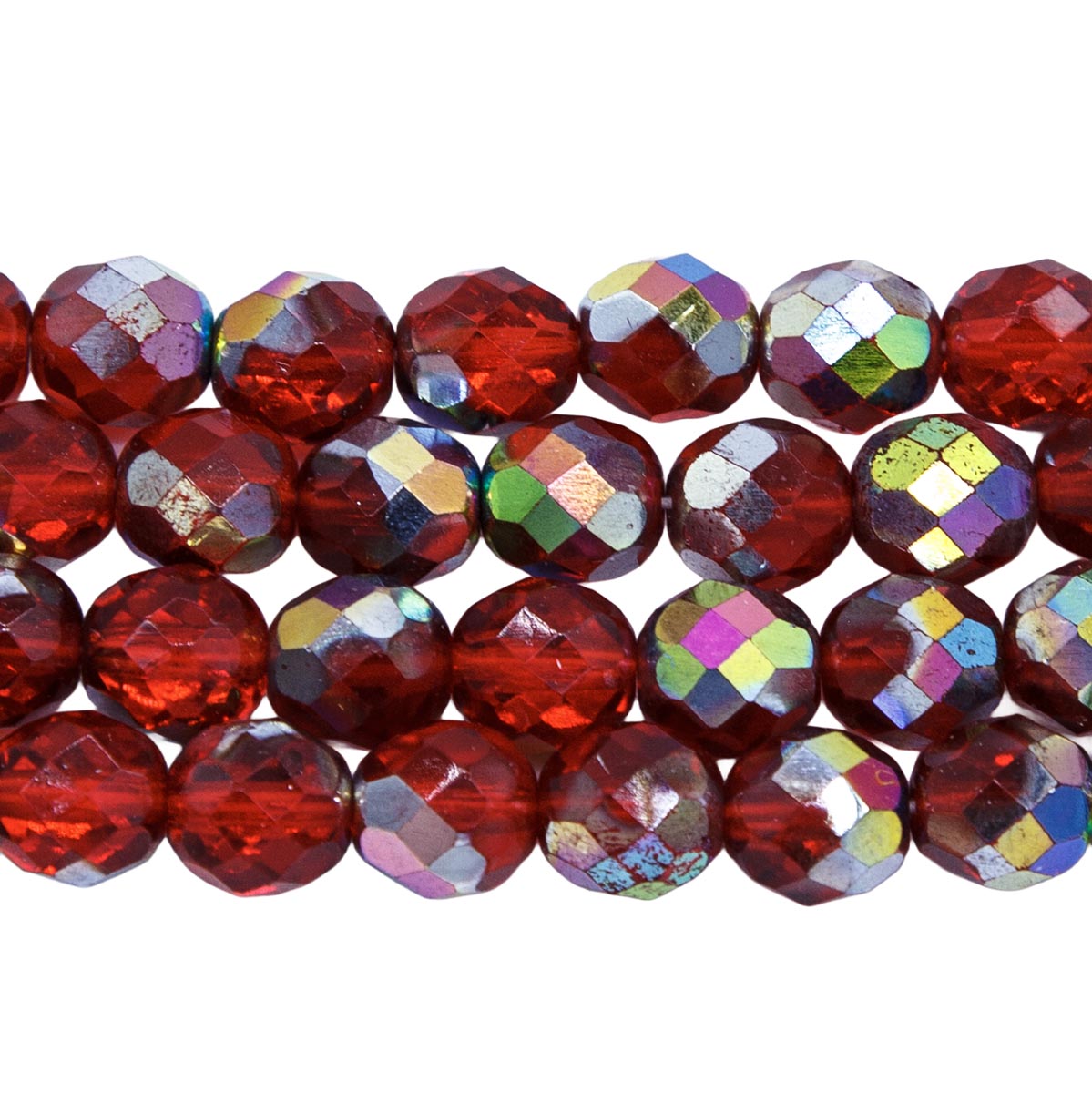 8FC544-V: CZ Faceted Round Ruby Vitrail 8mm- 150PC