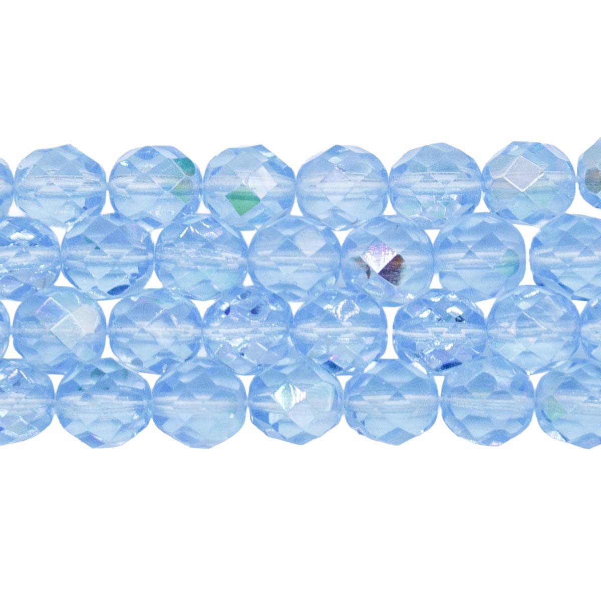 8FC562R: CZ Facet Rd LT Aqua AB 8mm-25PC