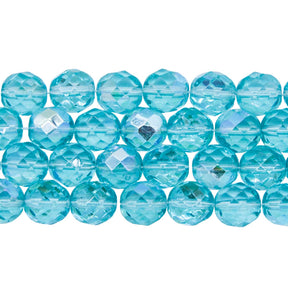 8FC565-1: CZ FACET RD MED Aquamarine AB 8mm 150 PC