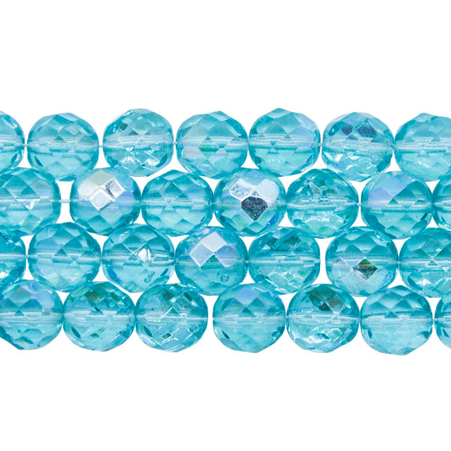 8FC565-1R: CZ FACET RD MED Aquamarine AB 8mm 25PC