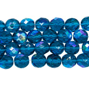 8FC566R: CZ FACET RD DK MED Aqua AB 8mm 25PC