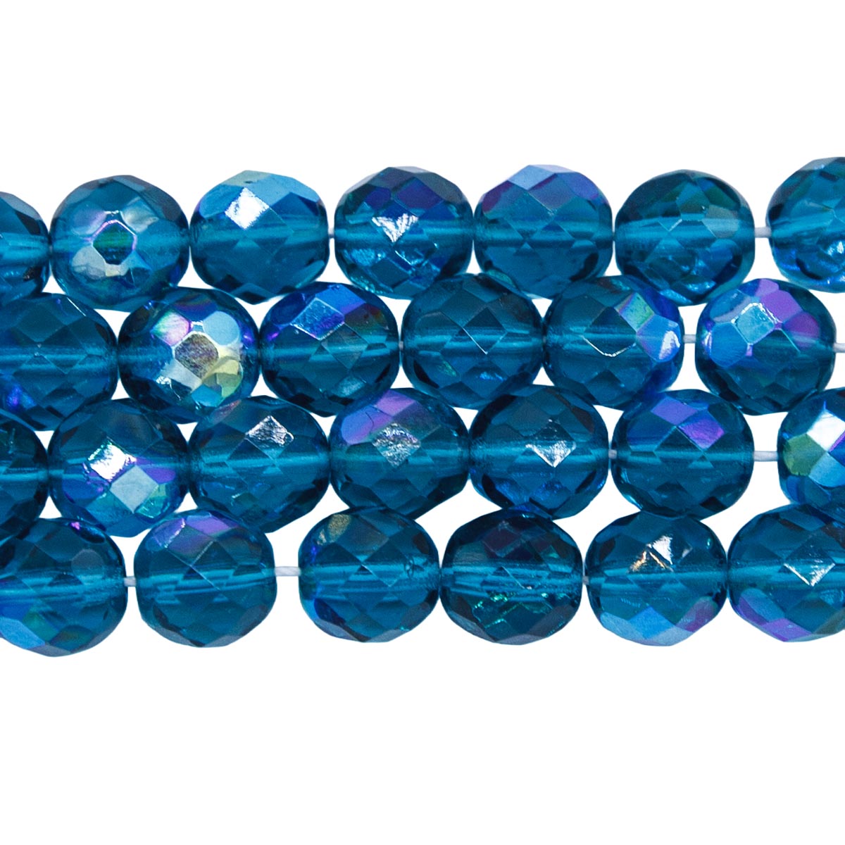 8FC566R: CZ FACET RD DK MED Aqua AB 8mm 25PC