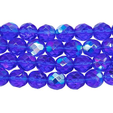 8FC567: CZ FACET RD MED DK Aqua AB 8mm-150PC