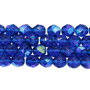 8FC568R: CZ Faceted Capri Blue AB 8mm 25PC