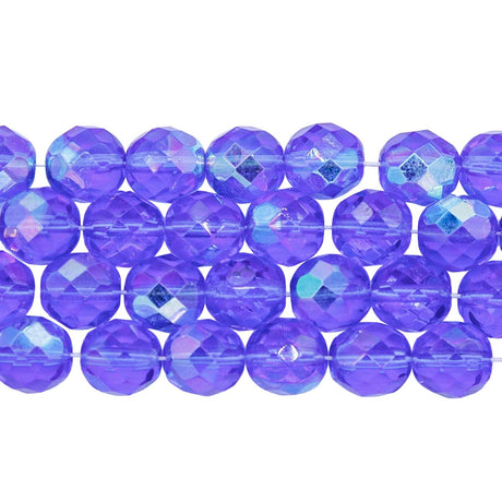 8FC574R: CZ FACET RD Sapphire AB 8mm-25PC
