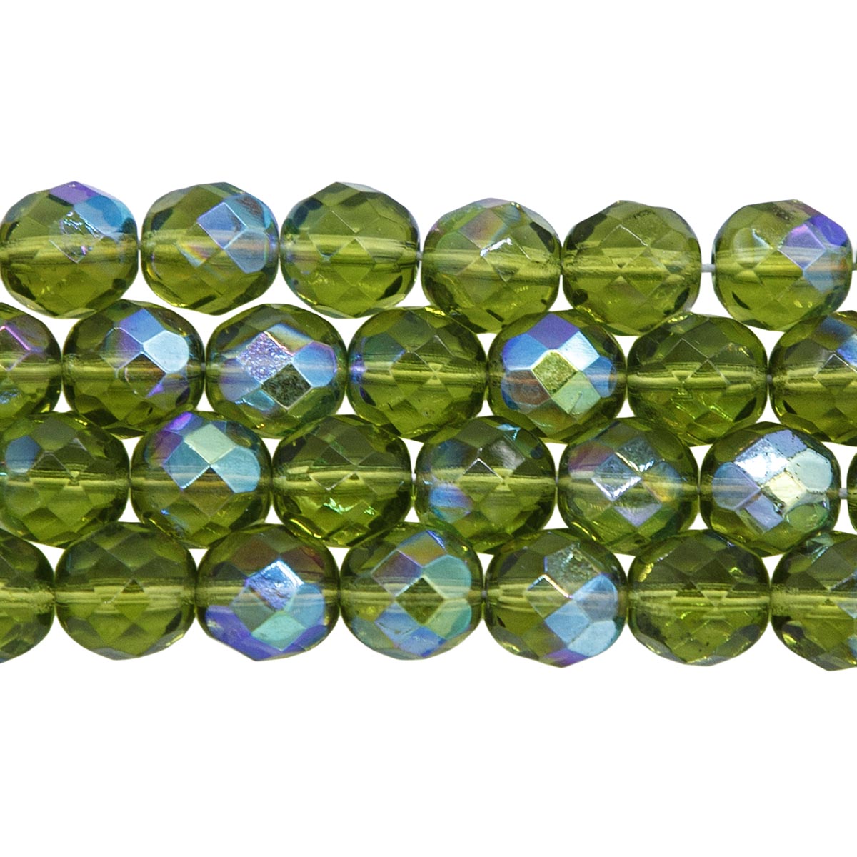 8FC583R: CZ FACET RD Olive AB 8mm-25PC