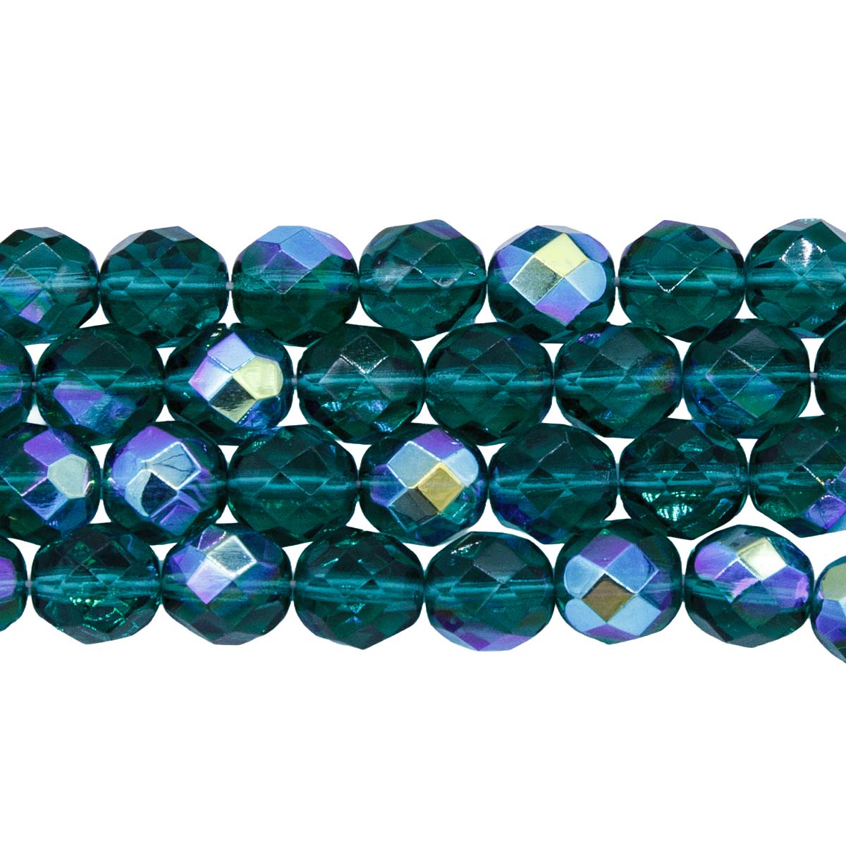 8FC587: CZ FACET RD Emerald Green AB 8mm-150PC
