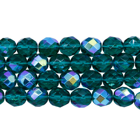 8FC587: CZ FACET RD Emerald Green AB 8mm-150PC