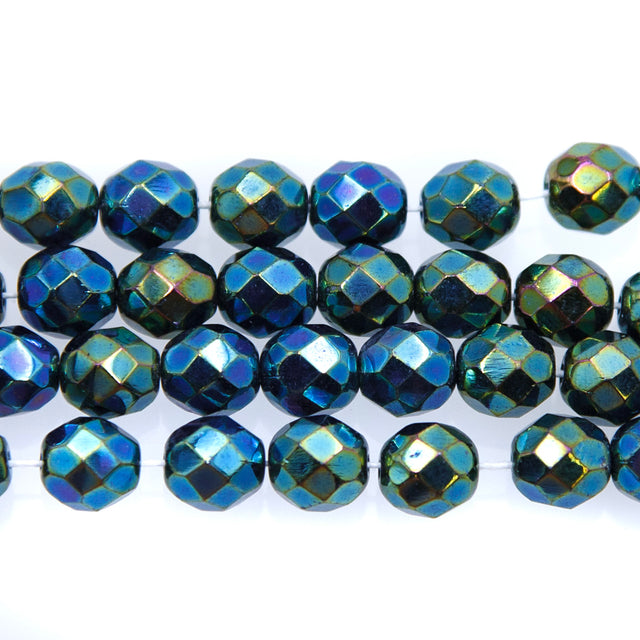 8FC588R: CZ FACET RD Green Iris 8mm 25PC