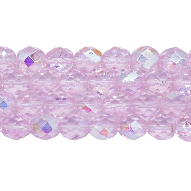 8FC592-2: CZ FACET RD True Pink AB 8mm 150PC