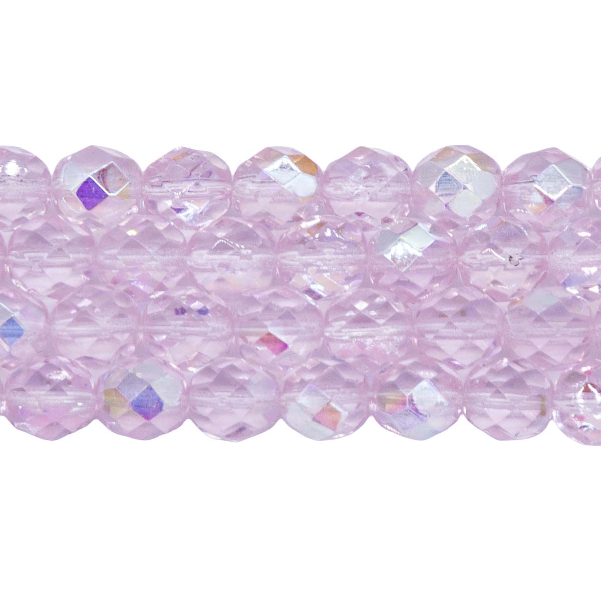 8FC592-2R: CZ FACET RD True Pink AB 8mm-25PC