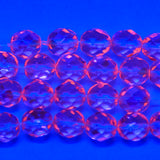 8FC592-CR: CZ Round Faceted Hot Pink Coated AB 8mm 25PC