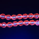 8FC592-CR: CZ Round Faceted Hot Pink Coated AB 8mm 25PC