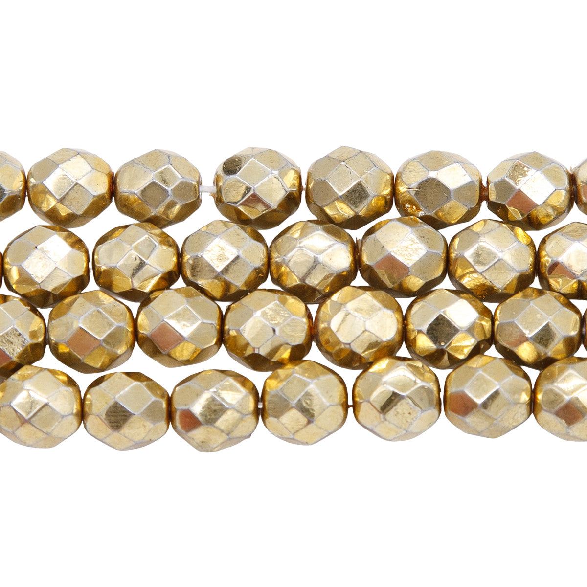 8FC854-F: CZ Faceted Round Full Coat Gold 8mm - 150PC