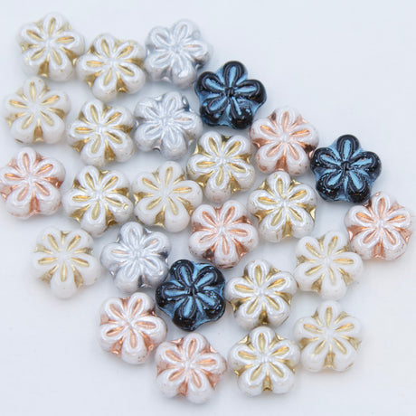 8FL525-1: CZ Flower Mix 8mm 25 Pieces