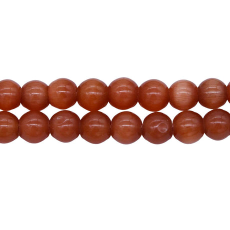 8FO656-2: Fiber Optic Bead Round Light Brown 8mm