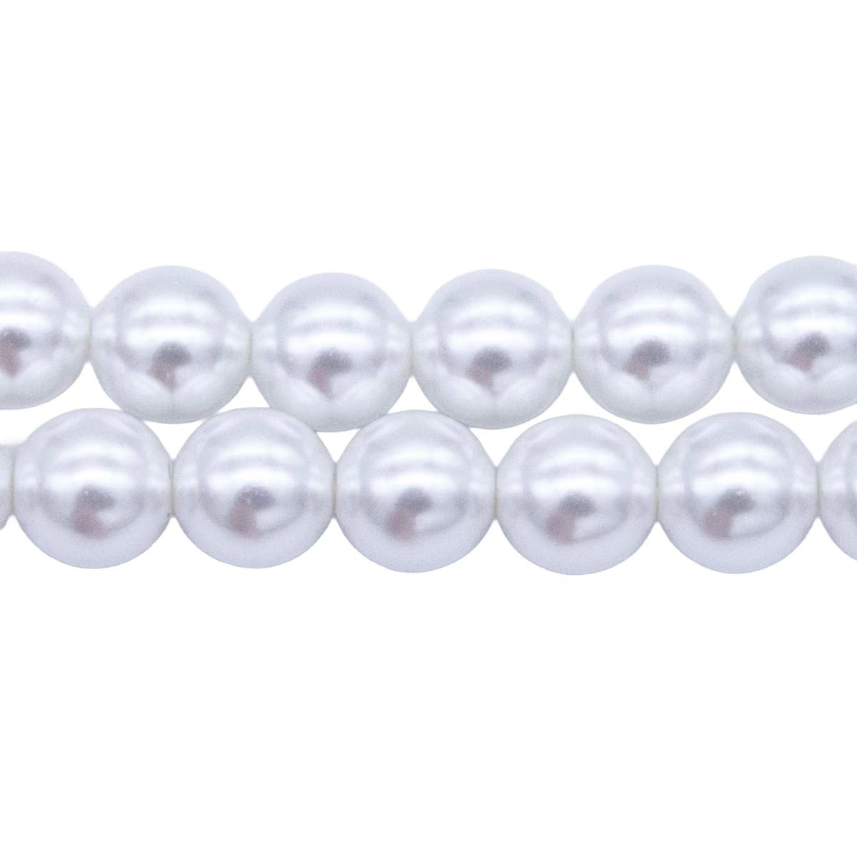 8GP612R: CZ Glass Pearl White 8mm 25PC