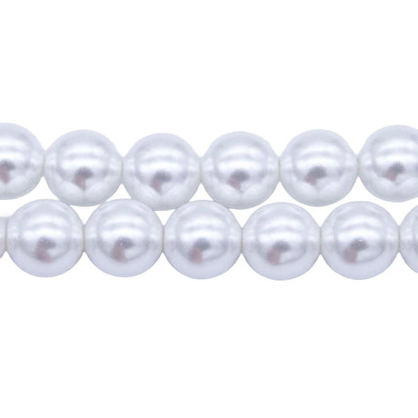 8GP612R: CZ Glass Pearl White 8mm 25PC