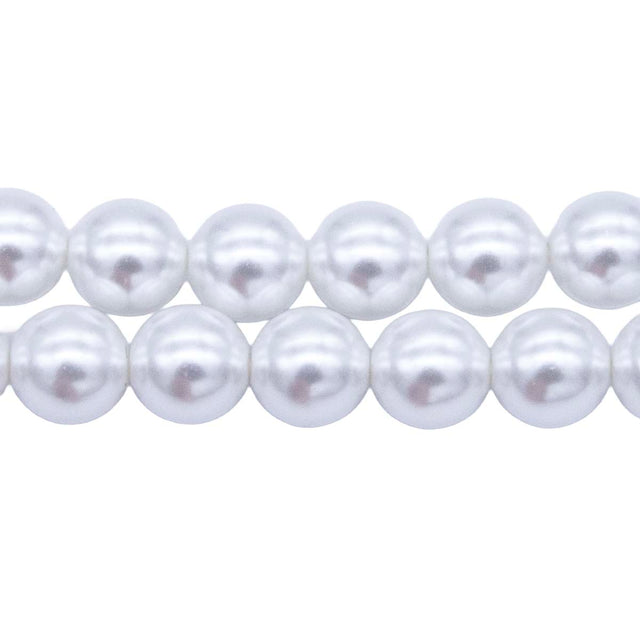 8GP612R: CZ Glass Pearl White 8mm 25PC