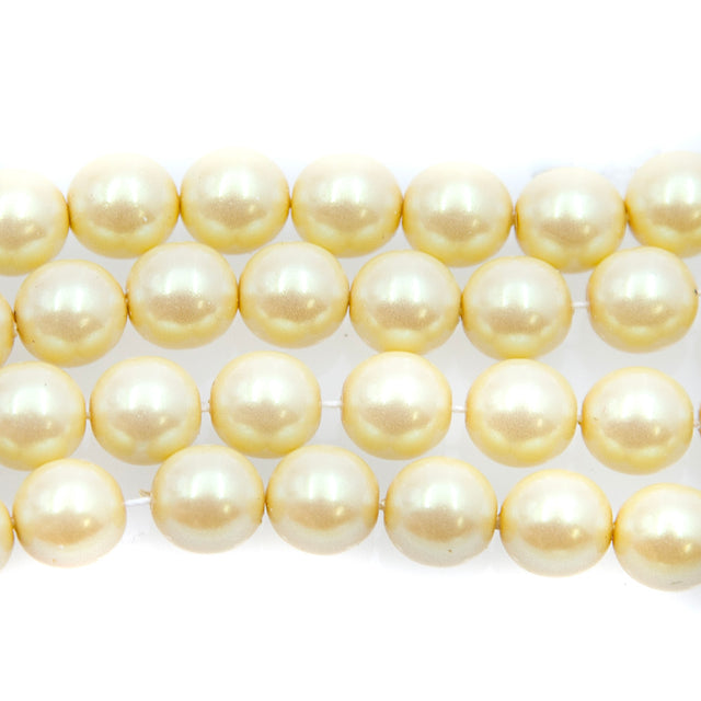 8GP615-I: CZ Glass Pearl Iridescent Cream 8mm 150PC