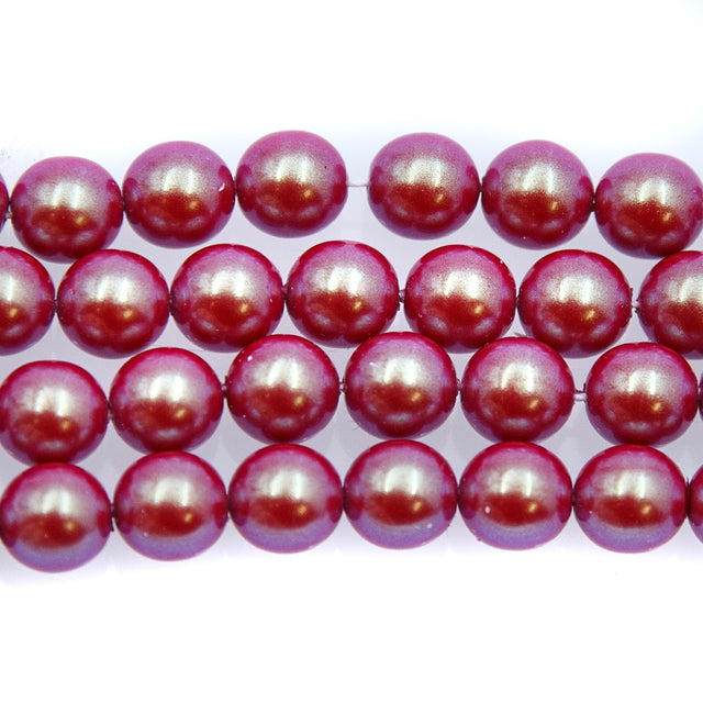 8GP645-IR: CZ Glass Pearl Iridescent Red 8mm-25PC