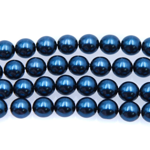 8GP677: CZ Glass Pearl DK Navy Blue 8mm 150PC