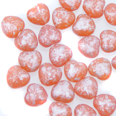 8HT290-SPK: CZ Heart Pink Opal w/ 8mm 25 Pieces