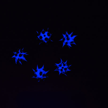 8MS109-74: Rubber Round Black w/Blue 8mm - 5PPK