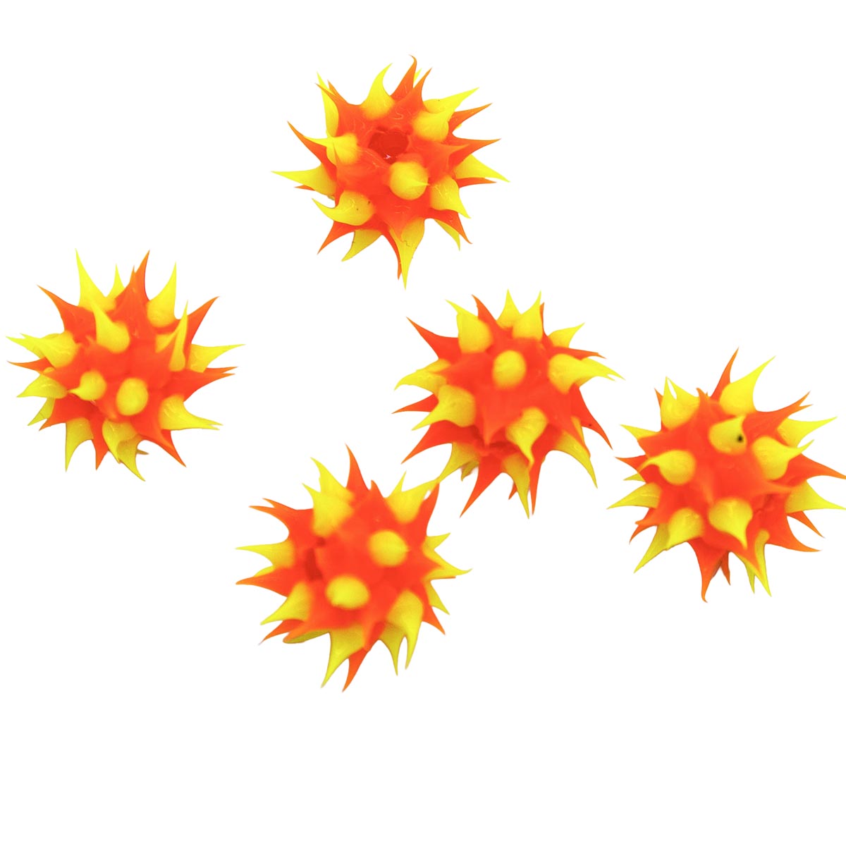 8MS134-22: Rubber Round Orange w/Yellow 8mm - 5PPK