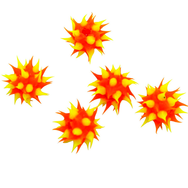 8MS134-22: Rubber Round Orange w/Yellow 8mm - 5PPK