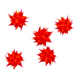 8MS134-92: Rubber Round Orange w/Pink 8mm - 5PPK