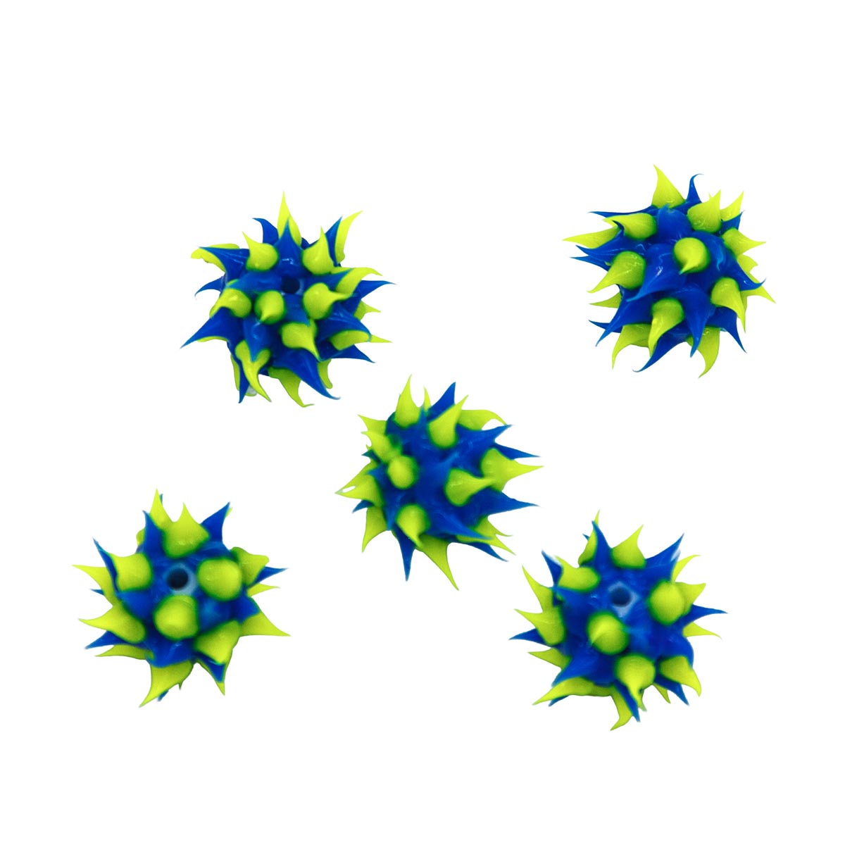 8MS174-22: Rubber Round Blue w/Yellow 8mm - 5PPK