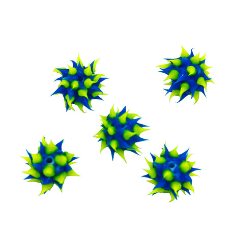 8MS174-22: Rubber Round Blue w/Yellow 8mm - 5PPK