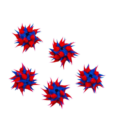 8MS174-92: Rubber Round Blue w/Pink 8mm - 5PPK