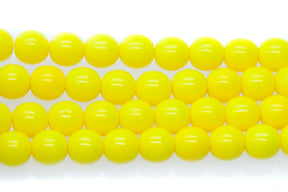 8RD122R: CZ Round Opaque Lemon Yellow 8mm - 25Pc