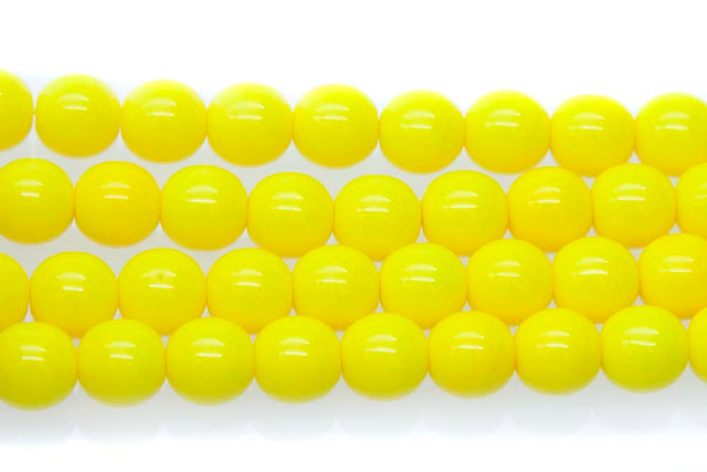 8RD122R: CZ Round Opaque Lemon Yellow 8mm - 25Pc