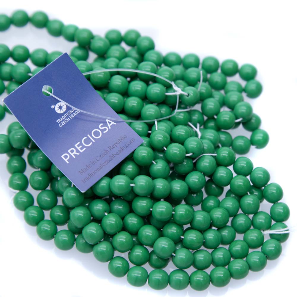 8RD184R: CZ Round Opaque Green 8mm - 25 Pc
