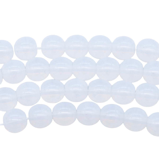 8RD210R: CZ Round White Opal 8mm-25PC