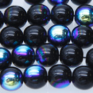 8RD509R: CZ Round Black AB 8mm - 25Pieces