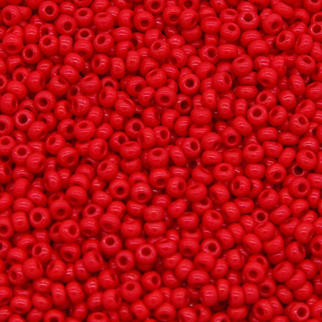 8SB144-L: CZ Seed Bead 8/0 Med Red - 250GM Bag