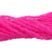 8SB793-NR: CZ Seed Bead Neon Lined Pink 8/0 Uv Reactive 1 HK