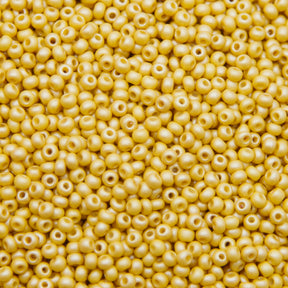 8SB928-PLR: CZ Seed Bead Permalux Yellow Brown 8/0 Loose