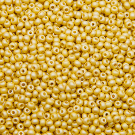 8SB928-PLR: CZ Seed Bead Permalux Yellow Brown 8/0 Loose